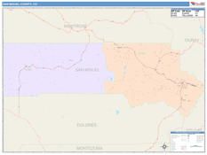 San Miguel County, CO Digital Map Color Cast Style